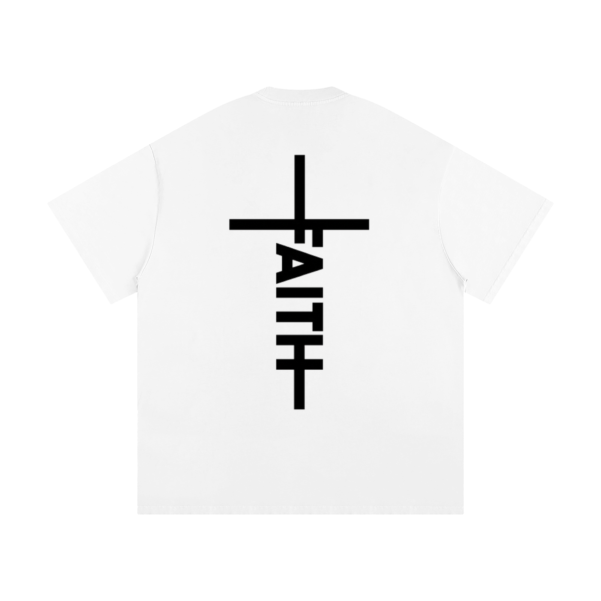 Faith Cross Oversized Tee in white, back