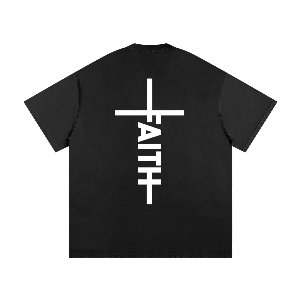 Faith Cross Oversized Tee in black, back