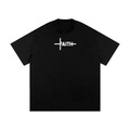 Faith Cross Oversized Tee in black, front